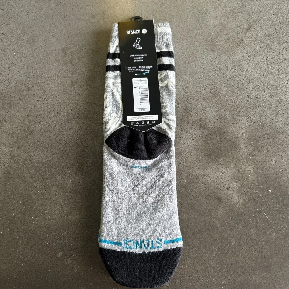 New W/Tags Stance Kid's Wade Collection Leaf Print Crew Socks Youth L 3-5.5 NWT